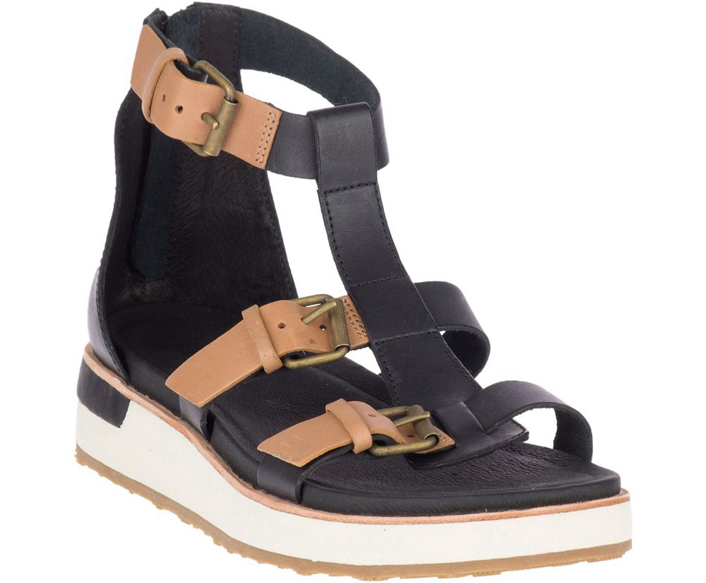 Sandalias Mujer - Merrell Roam Mid Buckle - Negras - UYJV-48512